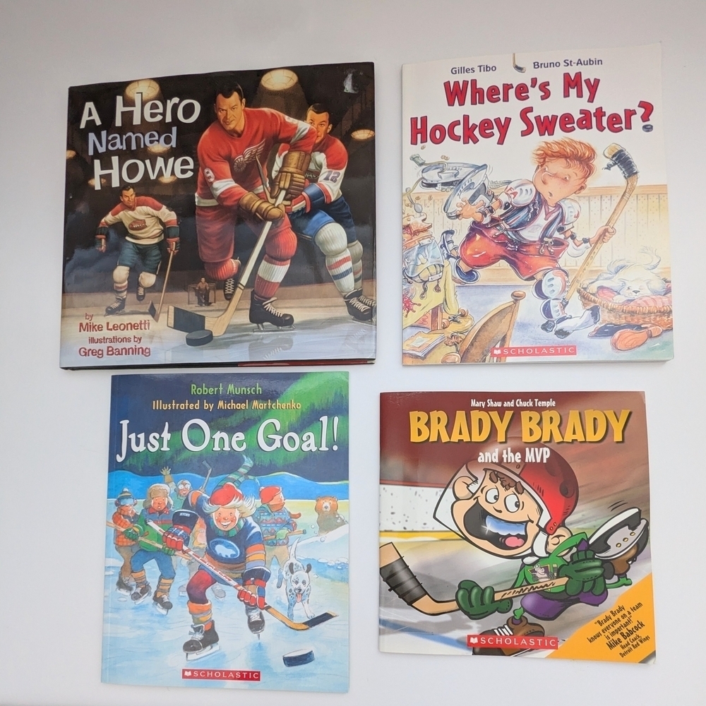 Set of 4 Children's Hockey Books/Stories w/ Larger Text & Colorful Illustrations